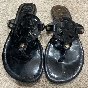 Used Tory Burch Miller Sandals Sz 9.5 in Black